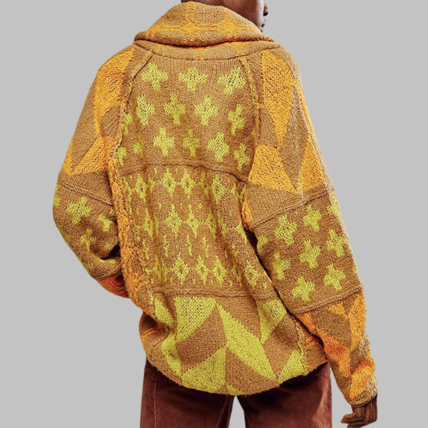 Patricia™ - Vintage Button Down Collar Long Sleeve Oversized Cardigan