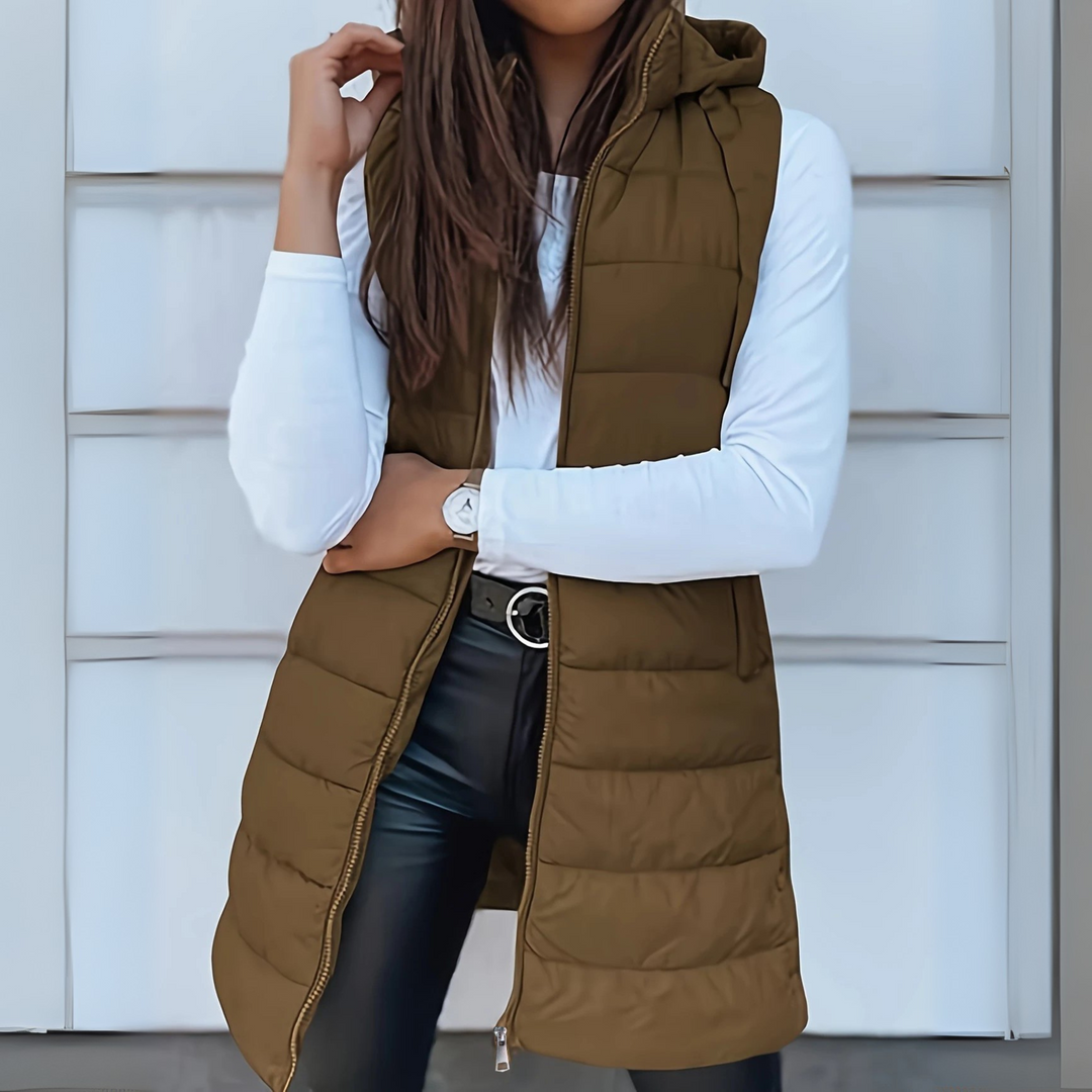 Charlie™ - Casual Sleeveless Hood Long Puffer Vest