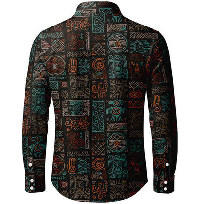 Vunketa - Langærmet skjorte med tribal-mønster