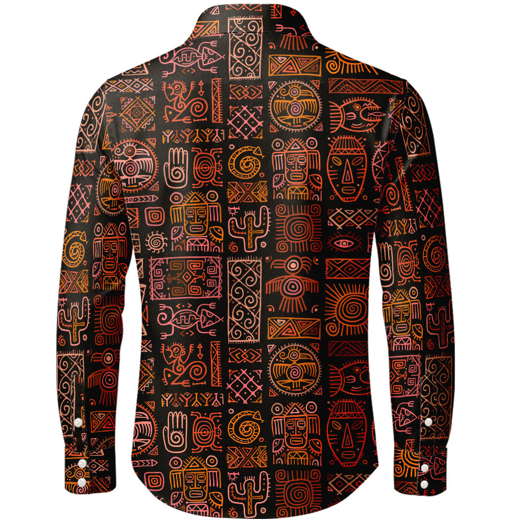 Vunketa - Langærmet skjorte med tribal-mønster
