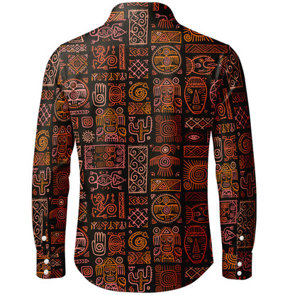 Vunketa - Langærmet skjorte med tribal-mønster
