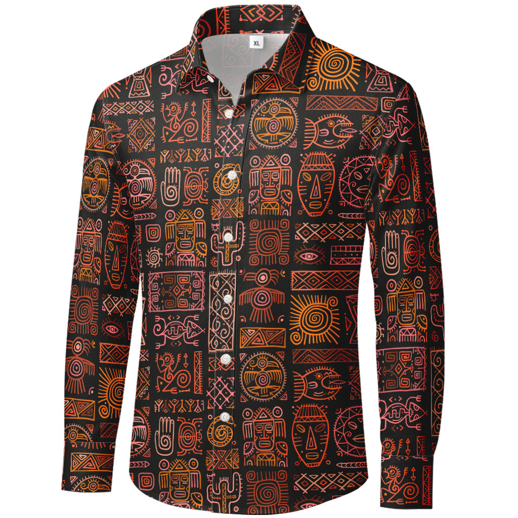 Vunketa - Langærmet skjorte med tribal-mønster