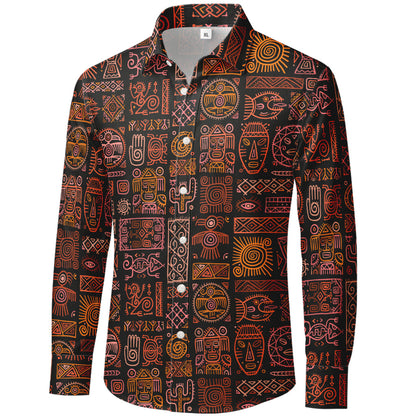 Vunketa - Langærmet skjorte med tribal-mønster