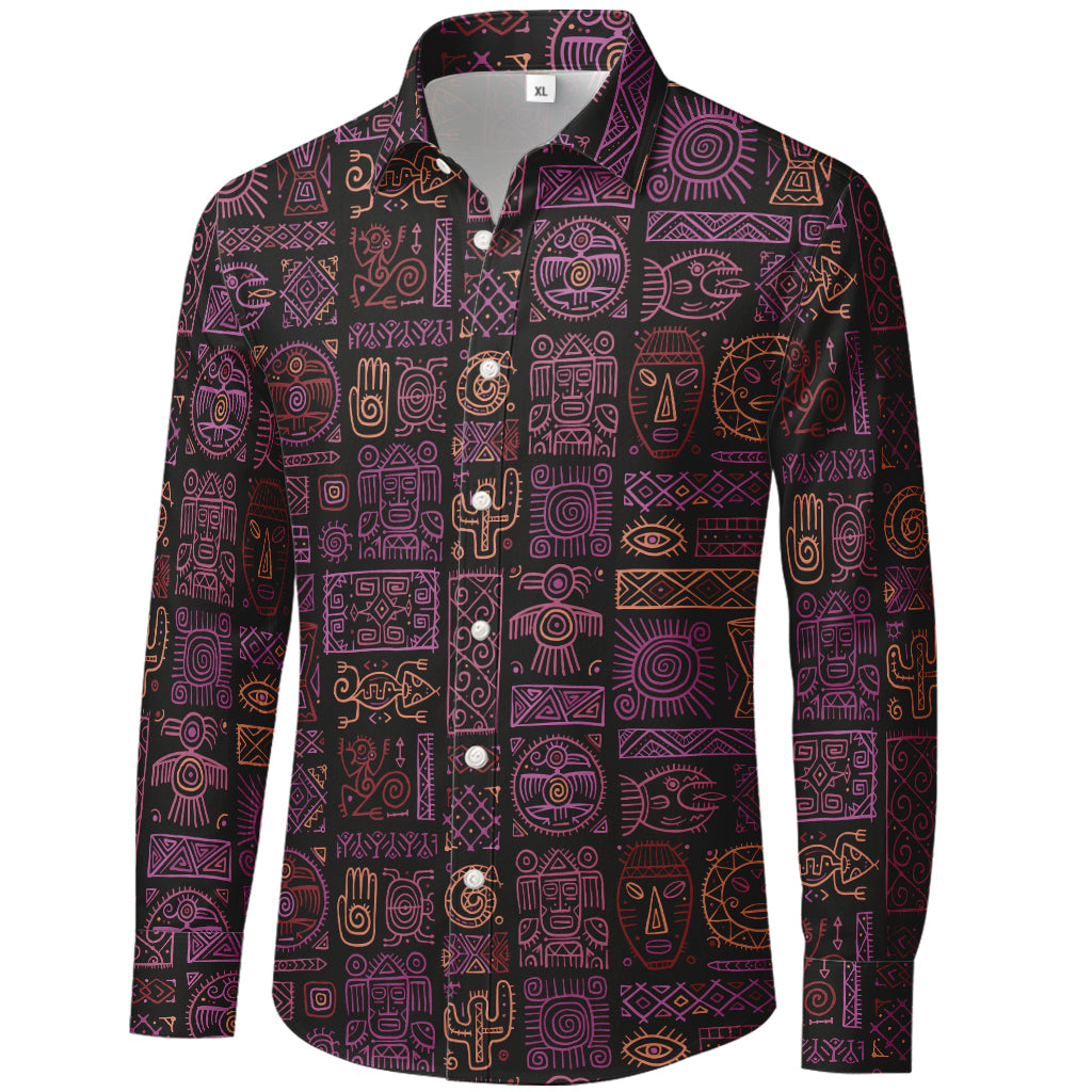 Vunketa - Langærmet skjorte med tribal-mønster