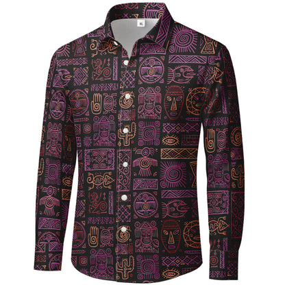 Vunketa - Langærmet skjorte med tribal-mønster