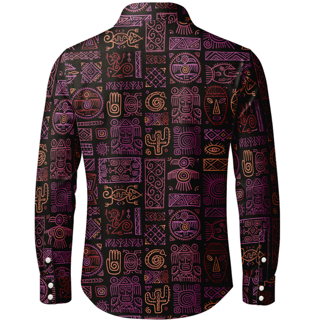 Vunketa - Langærmet skjorte med tribal-mønster