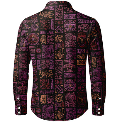 Vunketa - Langærmet skjorte med tribal-mønster