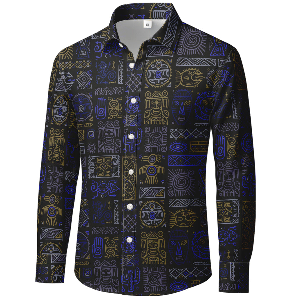 Vunketa - Langærmet skjorte med tribal-mønster