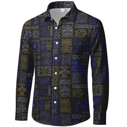 Vunketa - Langærmet skjorte med tribal-mønster
