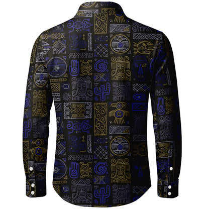 Vunketa - Langærmet skjorte med tribal-mønster