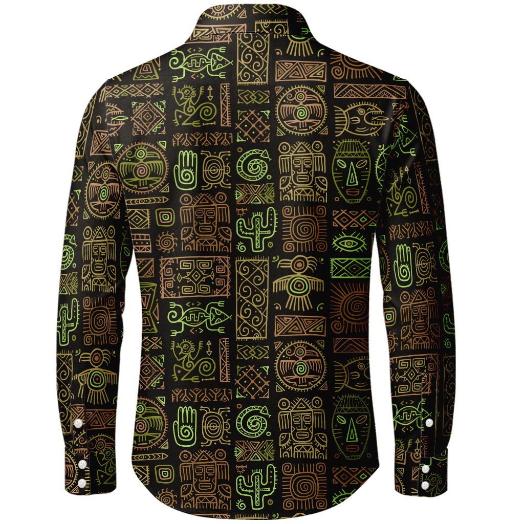 Vunketa - Langærmet skjorte med tribal-mønster