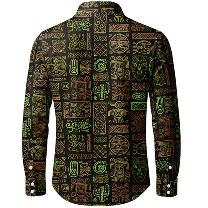 Vunketa - Langærmet skjorte med tribal-mønster