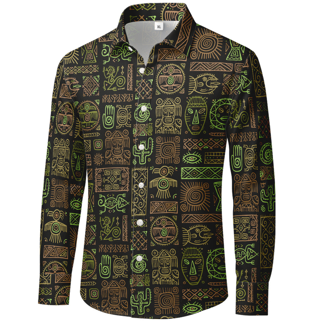 Vunketa - Langærmet skjorte med tribal-mønster
