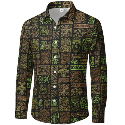 Vunketa - Langærmet skjorte med tribal-mønster