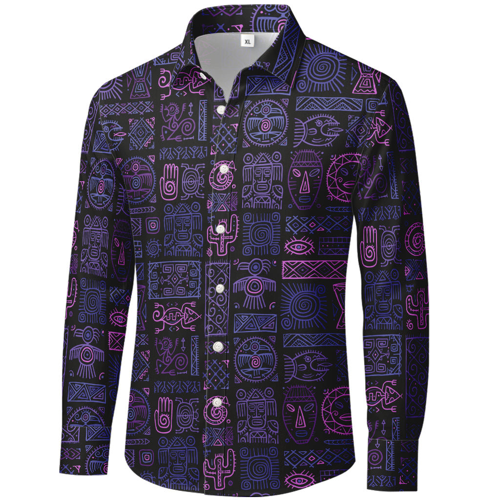 Vunketa - Langærmet skjorte med tribal-mønster