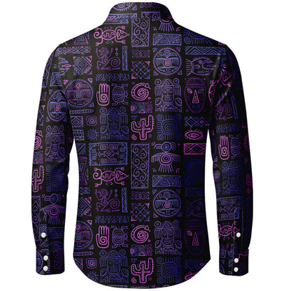 Vunketa - Langærmet skjorte med tribal-mønster