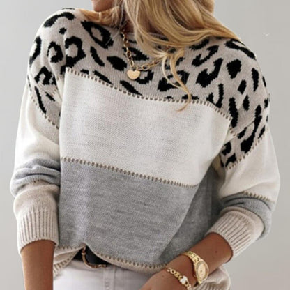 THE VIVIEN SWEATER | MODERN LEOPARD ACCENT