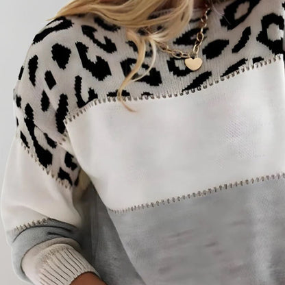 THE VIVIEN SWEATER | MODERN LEOPARD ACCENT