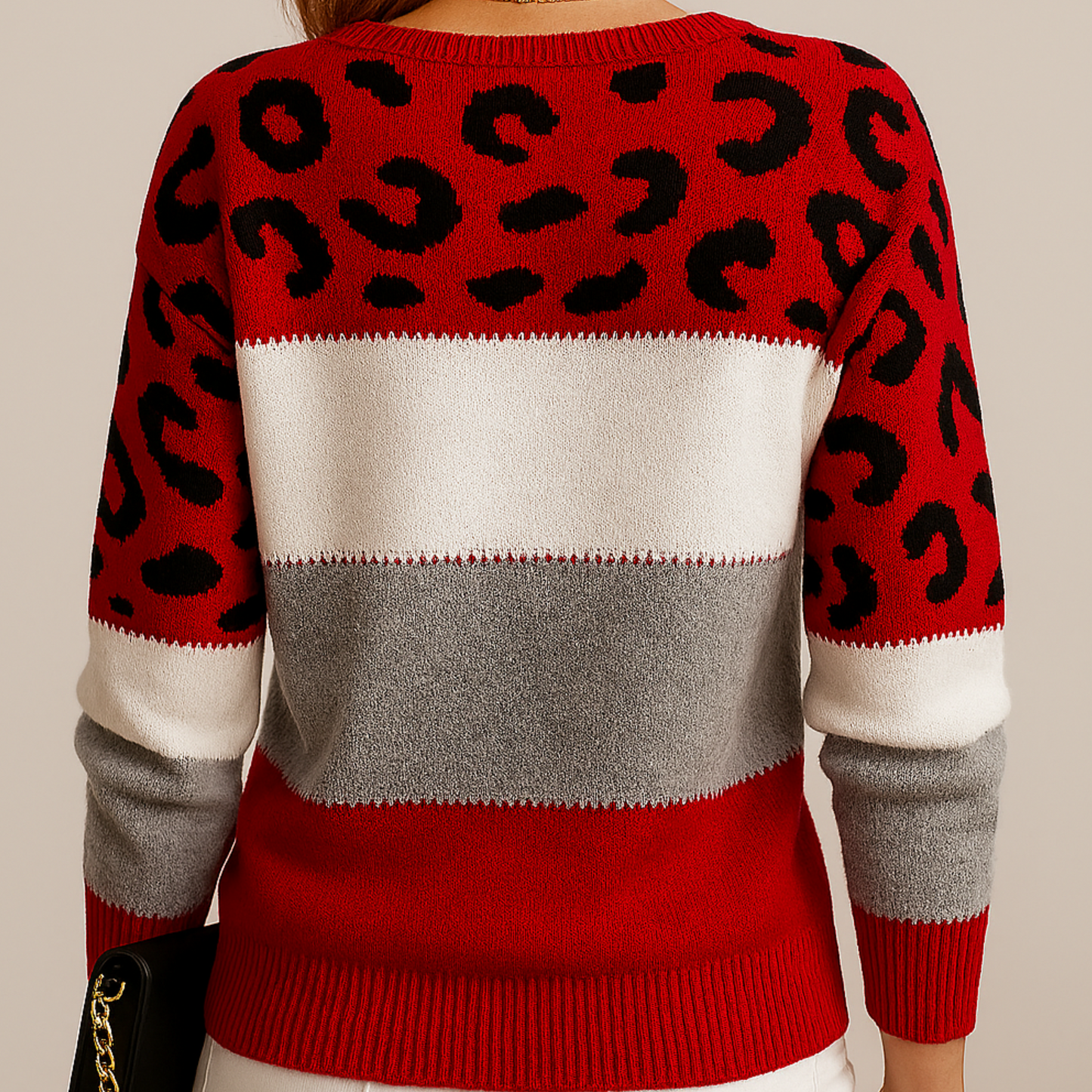 THE VIVIEN SWEATER | MODERN LEOPARD ACCENT