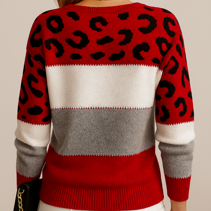 THE VIVIEN SWEATER | MODERN LEOPARD ACCENT