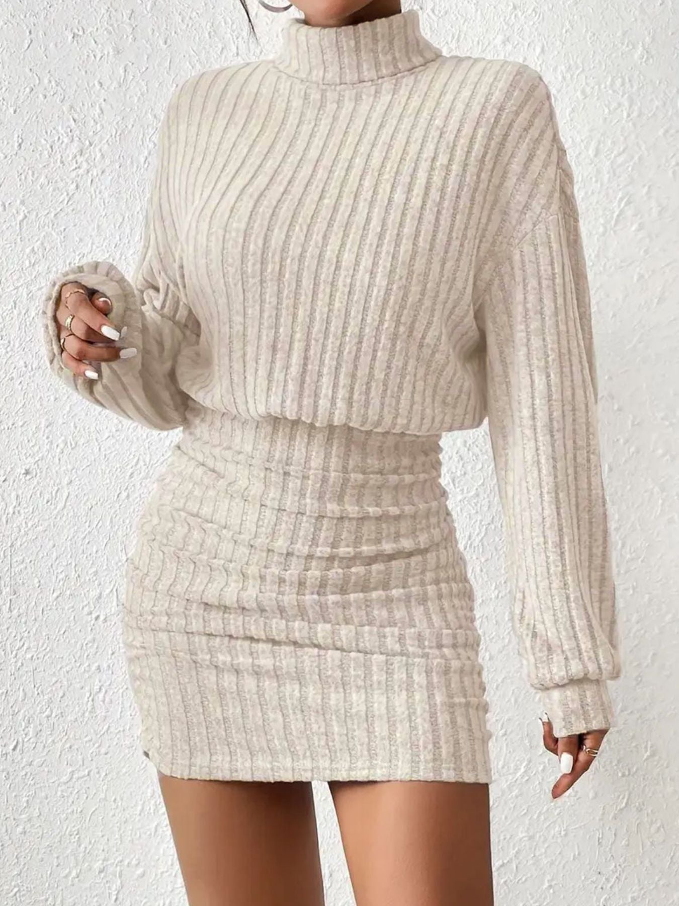 Jaslyn™ - Ribbed Turtleneck Dress