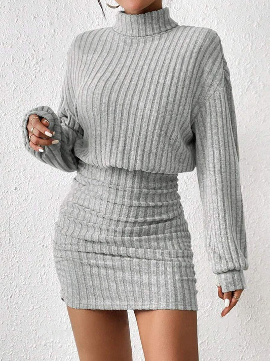 Jaslyn™ - Ribbed Turtleneck Dress