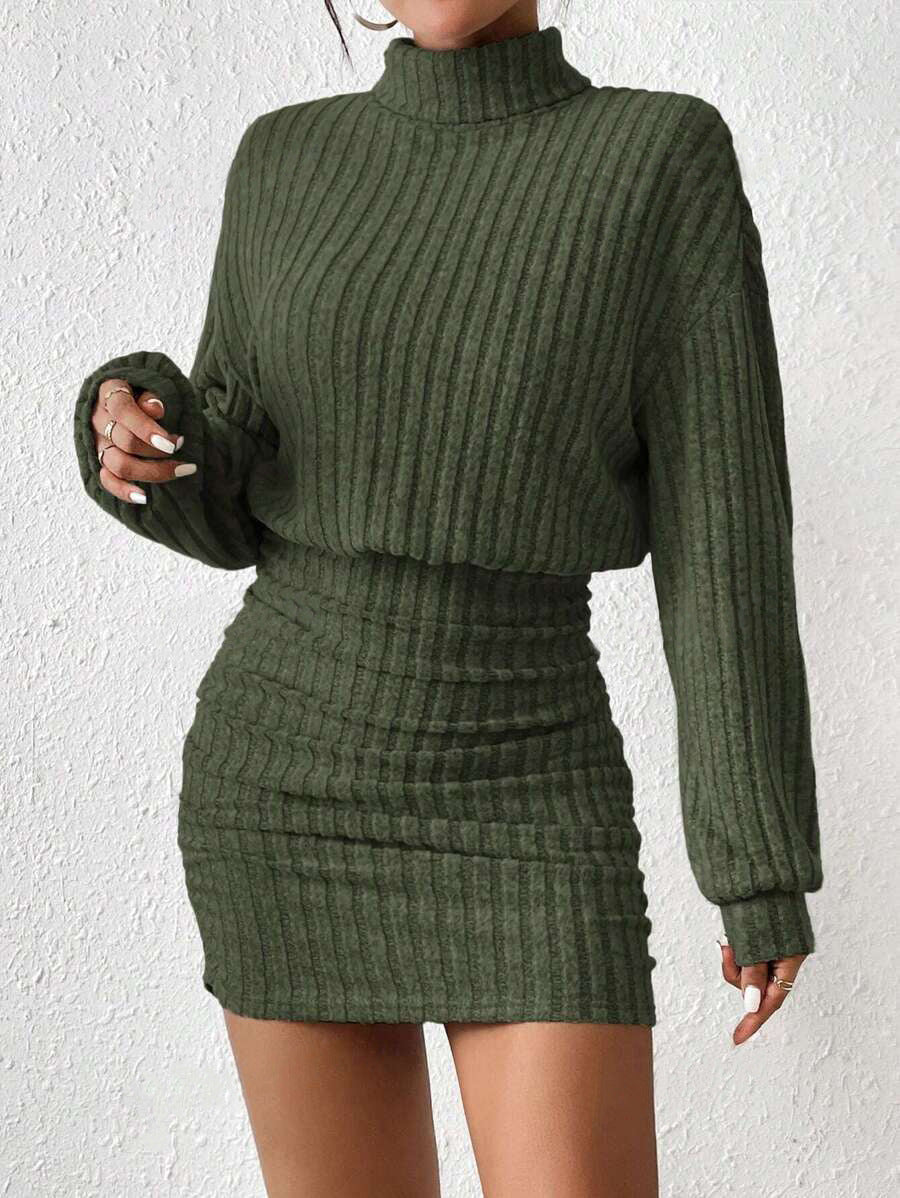 Jaslyn™ - Ribbed Turtleneck Dress